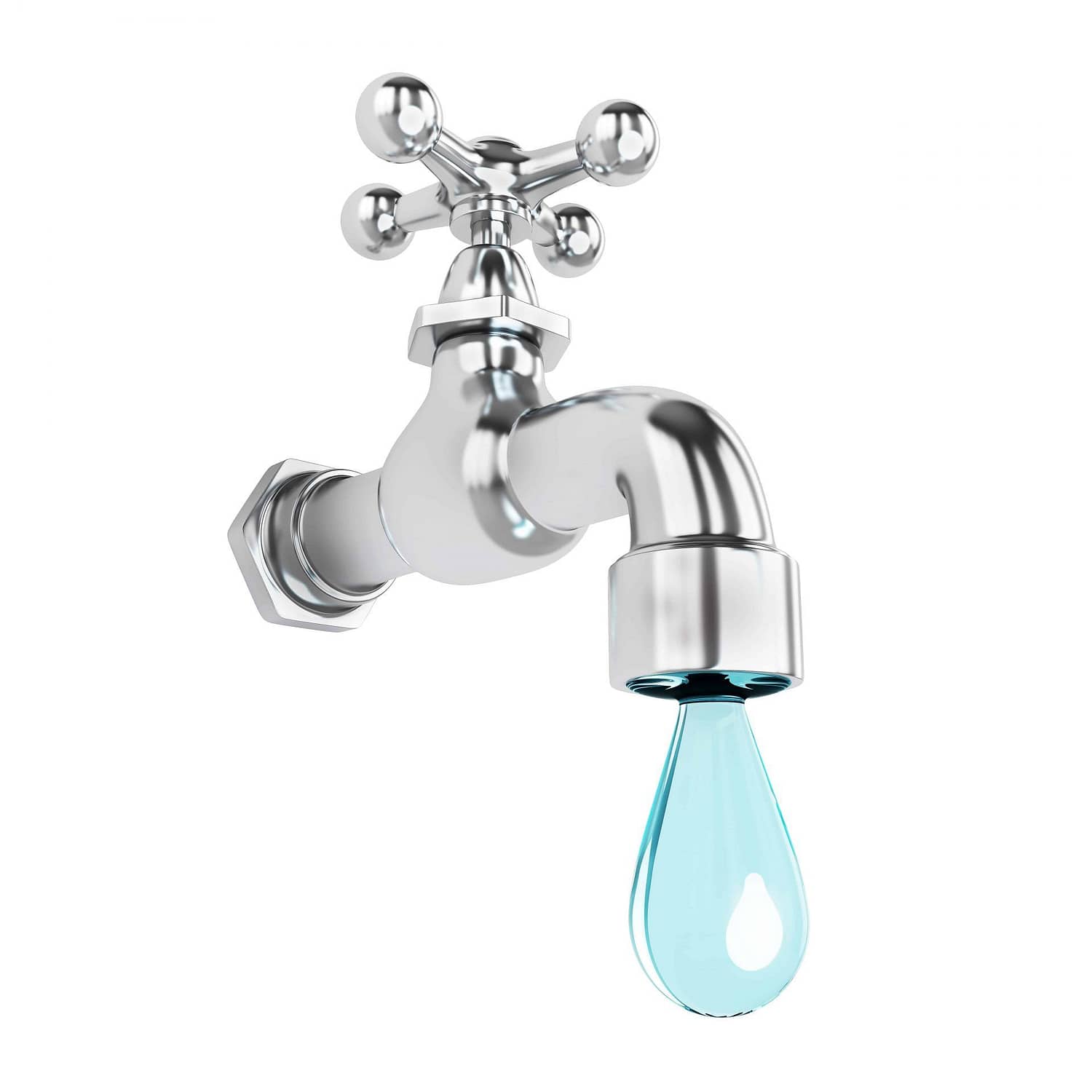 Illustration of a water dripping from a faucet