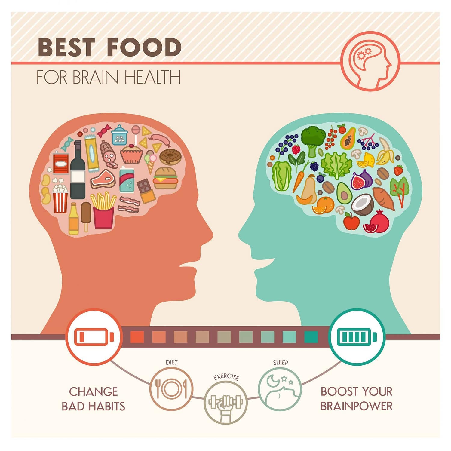 Best food for brain health infographic