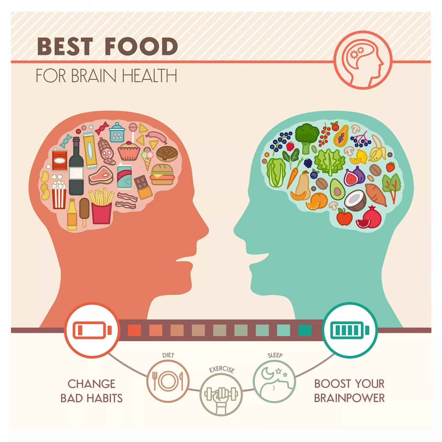 Best food for brain health infographic