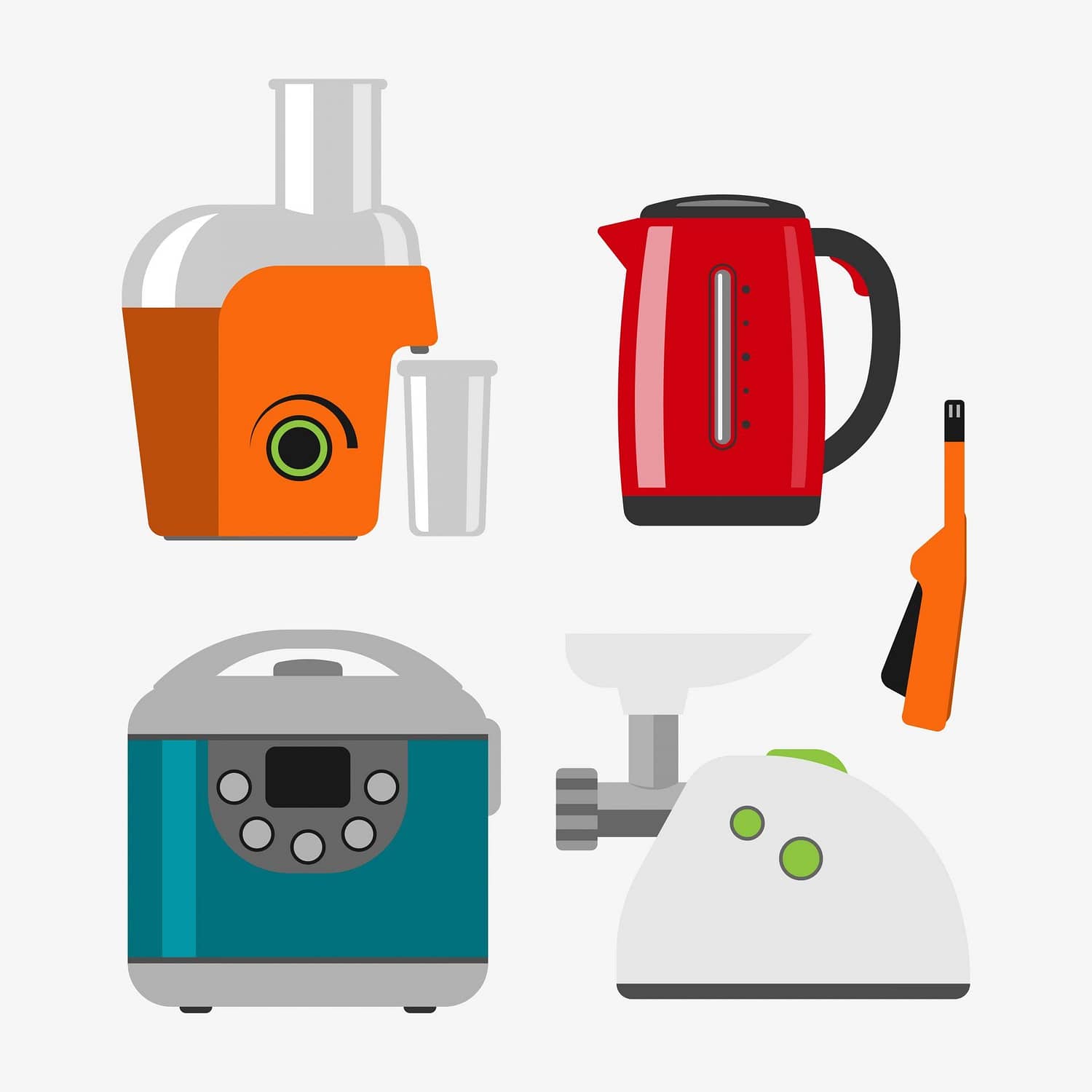 Various Types of Juicers Illustration