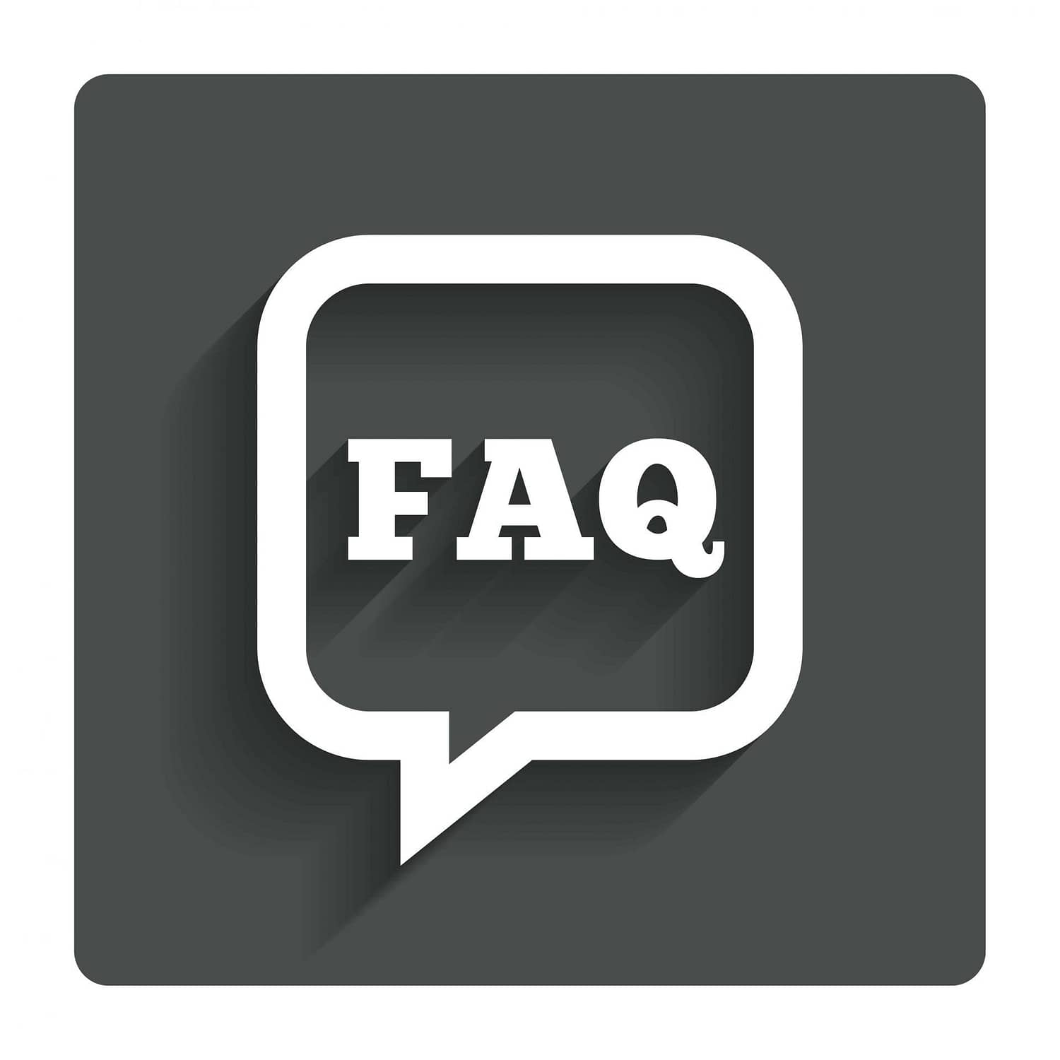FAQ information sign icon.