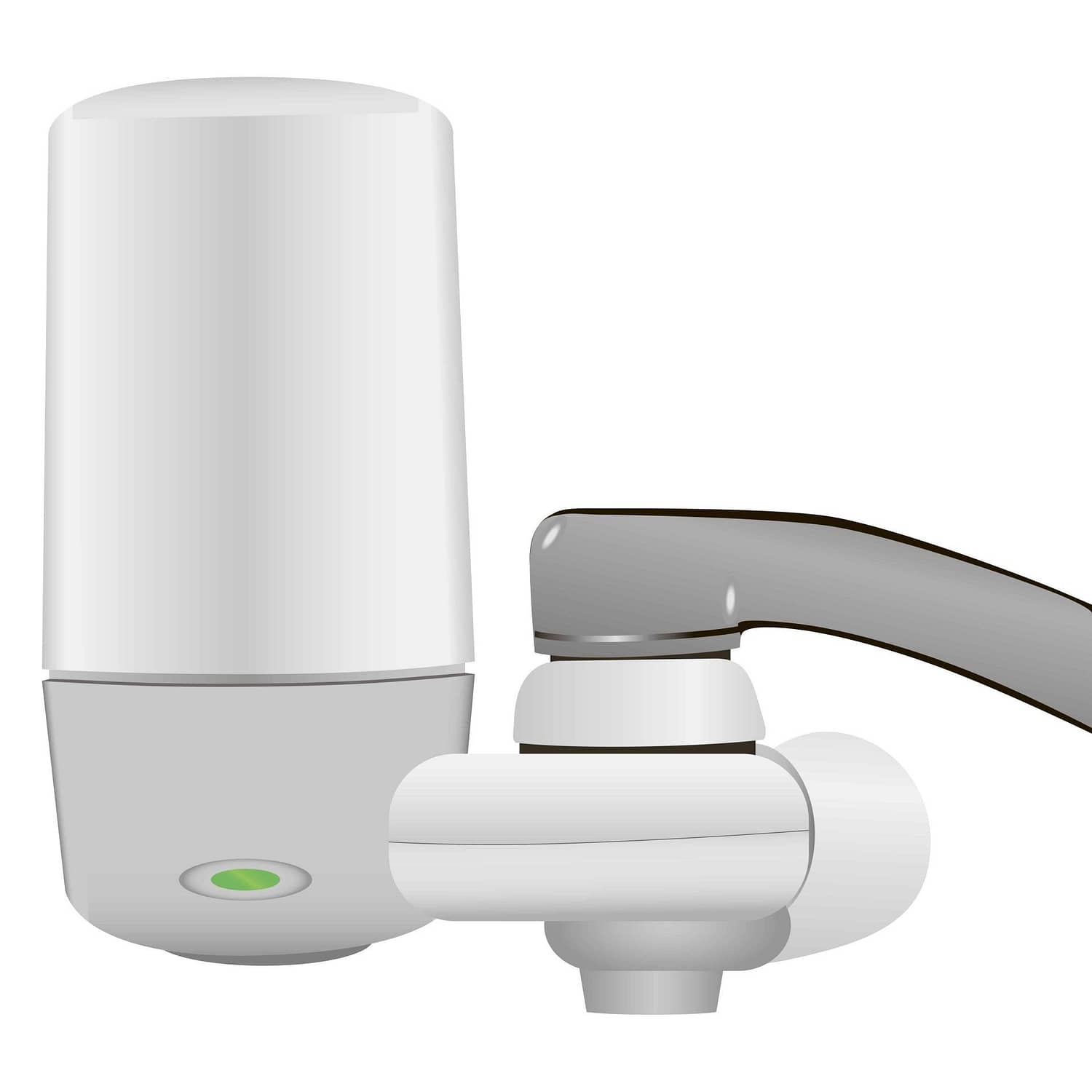 Household filter faucet connection system. Vector illustration.