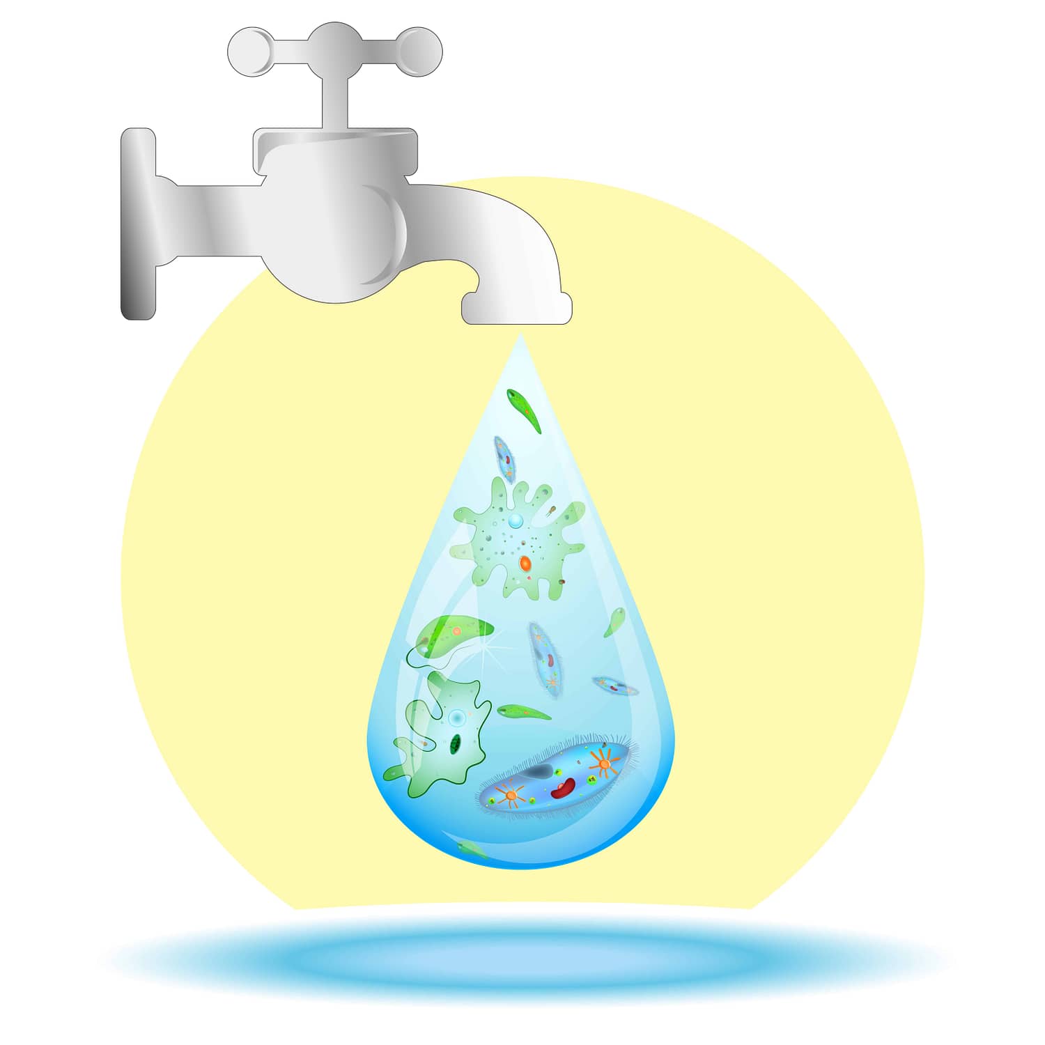 Illustration of polluted tap water