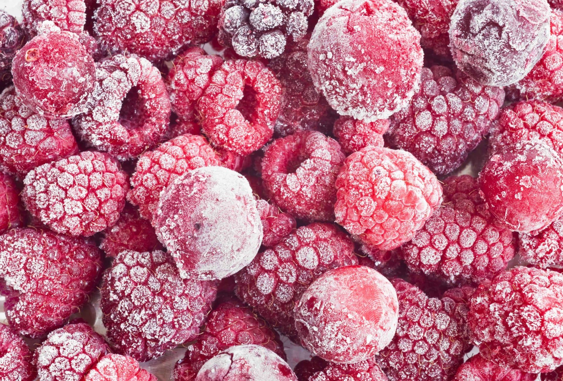 picture of frozen raspberries