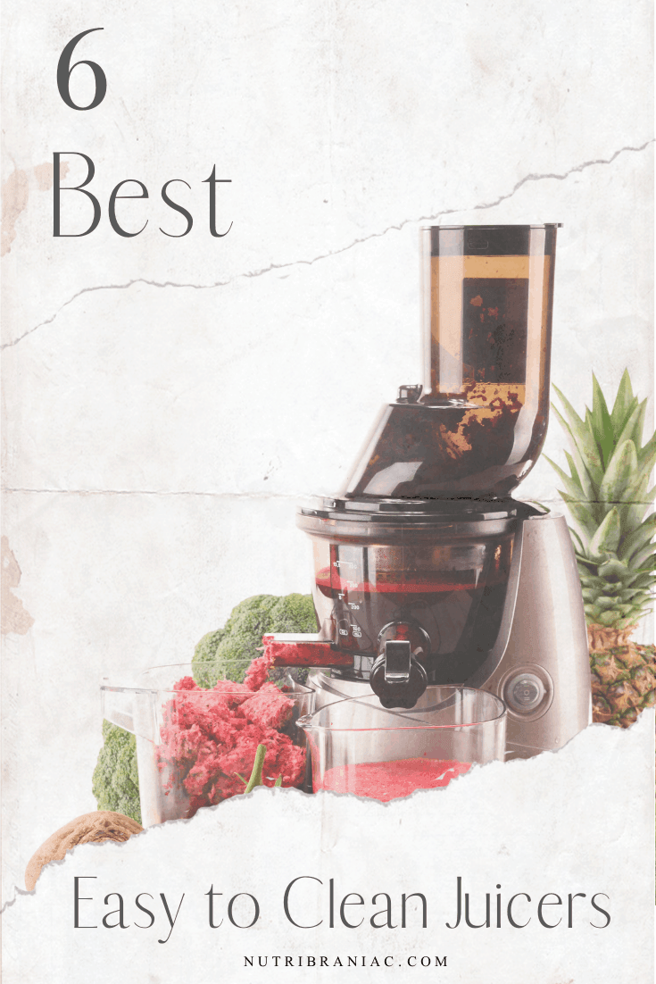 Cleaning a juicer doesn't have to be a pain. We searched for the best easy to clean juicers on the market. Check out our top 6 picks that can handle the messiest juicing recipes. Stop the upkeep and keep cleaning time to a minimum with these best juicers for easy cleaning. #juicingforbeginners #bestjuicermachines #easycleanjuicer #bestjuicertobuy #juicingforhealth #veganlifestyle #healthandwellness